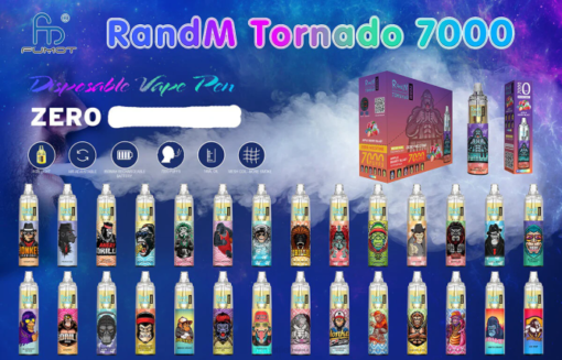 išskirtinis Fumot Tornado 7000 vienkartinis vape rašiklis 0% - 14ml (1 vnt.) TD8N37 | Fumot Lietuva